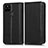 Funda de Cuero Cartera con Soporte Carcasa C03X para Google Pixel 5 XL 5G Negro