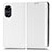 Funda de Cuero Cartera con Soporte Carcasa C03X para Oppo A58x 5G Blanco