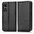 Funda de Cuero Cartera con Soporte Carcasa C03X para Oppo A58x 5G Negro