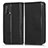 Funda de Cuero Cartera con Soporte Carcasa C03X para Oppo F19 Negro