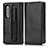 Funda de Cuero Cartera con Soporte Carcasa C03X para Samsung Galaxy Z Fold3 5G Negro