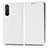 Funda de Cuero Cartera con Soporte Carcasa C03X para Sony Xperia 5 II Blanco