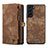 Funda de Cuero Cartera con Soporte Carcasa C04S para Samsung Galaxy S22 Plus 5G Marron