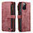 Funda de Cuero Cartera con Soporte Carcasa C05S para Samsung Galaxy S20 Lite 5G Rojo