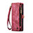 Funda de Cuero Cartera con Soporte Carcasa C06S para Apple iPhone 14 Pro Max Rojo