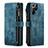 Funda de Cuero Cartera con Soporte Carcasa C06S para Samsung Galaxy S22 Ultra 5G Azul