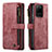 Funda de Cuero Cartera con Soporte Carcasa C07S para Samsung Galaxy S20 Ultra Rojo