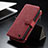 Funda de Cuero Cartera con Soporte Carcasa C12S para Samsung Galaxy S21 5G Rojo