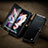 Funda de Cuero Cartera con Soporte Carcasa CS3 para Samsung Galaxy Z Fold3 5G Negro