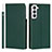 Funda de Cuero Cartera con Soporte Carcasa D01T para Samsung Galaxy S21 Plus 5G Verde