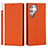 Funda de Cuero Cartera con Soporte Carcasa D01T para Samsung Galaxy S22 Ultra 5G Naranja