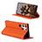 Funda de Cuero Cartera con Soporte Carcasa D02T para Samsung Galaxy S22 Ultra 5G Naranja