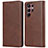 Funda de Cuero Cartera con Soporte Carcasa D03T para Samsung Galaxy S21 Ultra 5G Marron