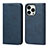 Funda de Cuero Cartera con Soporte Carcasa D04T para Apple iPhone 13 Pro Azul