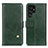 Funda de Cuero Cartera con Soporte Carcasa D04Y para Samsung Galaxy S21 Ultra 5G Verde