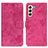 Funda de Cuero Cartera con Soporte Carcasa D05Y para Samsung Galaxy S21 Plus 5G Rosa Roja