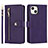 Funda de Cuero Cartera con Soporte Carcasa D06T para Apple iPhone 13 Morado