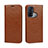 Funda de Cuero Cartera con Soporte Carcasa D07T para Oppo Reno5 A Marron Claro