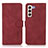 Funda de Cuero Cartera con Soporte Carcasa D08Y para Samsung Galaxy S21 Plus 5G Rojo