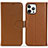 Funda de Cuero Cartera con Soporte Carcasa DL1 para Apple iPhone 13 Pro Max Marron Claro