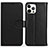Funda de Cuero Cartera con Soporte Carcasa DL1 para Apple iPhone 13 Pro Max Negro