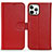 Funda de Cuero Cartera con Soporte Carcasa DL1 para Apple iPhone 14 Pro Max Rosa Roja