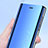 Funda de Cuero Cartera con Soporte Carcasa Espejo Carcasa L02 para Samsung Galaxy S10 Azul