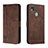 Funda de Cuero Cartera con Soporte Carcasa H01X para Xiaomi Redmi 9C Marron