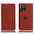 Funda de Cuero Cartera con Soporte Carcasa H02P para Motorola Moto Edge 30 Fusion 5G Marron