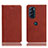 Funda de Cuero Cartera con Soporte Carcasa H02P para Motorola Moto Edge X30 5G Marron