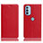 Funda de Cuero Cartera con Soporte Carcasa H02P para Motorola Moto G31 Rojo