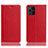 Funda de Cuero Cartera con Soporte Carcasa H02P para Oppo Find X3 5G Rojo