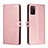 Funda de Cuero Cartera con Soporte Carcasa H02X para Samsung Galaxy M02s Oro Rosa