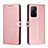 Funda de Cuero Cartera con Soporte Carcasa H02X para Xiaomi Mi 11T 5G Oro Rosa