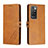 Funda de Cuero Cartera con Soporte Carcasa H02X para Xiaomi Redmi 10 4G Marron Claro