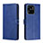 Funda de Cuero Cartera con Soporte Carcasa H02X para Xiaomi Redmi 10 India Azul