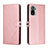 Funda de Cuero Cartera con Soporte Carcasa H02X para Xiaomi Redmi Note 10 4G Oro Rosa