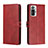 Funda de Cuero Cartera con Soporte Carcasa H02X para Xiaomi Redmi Note 10 Pro Max Rojo