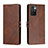 Funda de Cuero Cartera con Soporte Carcasa H02X para Xiaomi Redmi Note 11 4G (2022) Marron