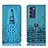 Funda de Cuero Cartera con Soporte Carcasa H03P para Motorola Moto Edge S30 5G Azul Cielo
