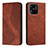 Funda de Cuero Cartera con Soporte Carcasa H03X para Xiaomi Redmi 10 India Marron