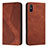 Funda de Cuero Cartera con Soporte Carcasa H03X para Xiaomi Redmi 9A Marron