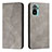 Funda de Cuero Cartera con Soporte Carcasa H03X para Xiaomi Redmi Note 10 4G Gris