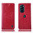 Funda de Cuero Cartera con Soporte Carcasa H04P para Motorola Moto Edge X30 5G Rojo
