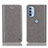 Funda de Cuero Cartera con Soporte Carcasa H04P para Motorola Moto G31 Gris