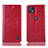 Funda de Cuero Cartera con Soporte Carcasa H04P para Motorola Moto G50 5G Rojo