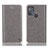 Funda de Cuero Cartera con Soporte Carcasa H04P para Motorola Moto G50 Gris