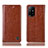 Funda de Cuero Cartera con Soporte Carcasa H04P para Oppo F19 Pro+ Plus 5G Marron Claro