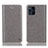 Funda de Cuero Cartera con Soporte Carcasa H04P para Oppo Find X3 5G Gris