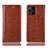 Funda de Cuero Cartera con Soporte Carcasa H04P para Oppo Find X3 5G Marron Claro